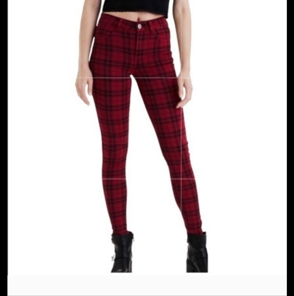 AMERICAN EAGLE High Rise Plaid Jeggings - Size 4 - Picture 2 of 9